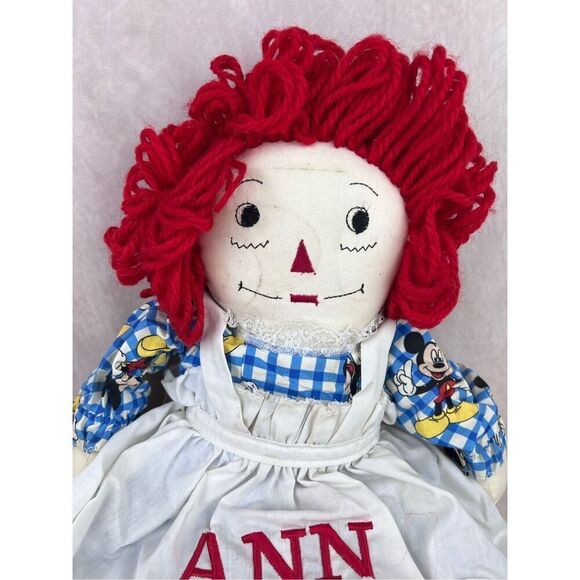 Vintage Handmade Raggedy Ann Doll Mickey Mouse Clothes - Picture 2 of 7